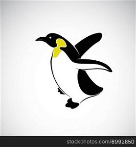 Vector of penguin design on white background., Polar animals. Bird icon. Easy editable layered vector illustration.