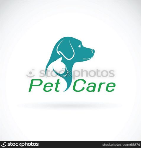 Vector of pet care shop design on white background. Dog and Cat. Logo Animal