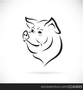 Vector of pig head design on white background. Easy editable layered vector illustration. Farm animals.