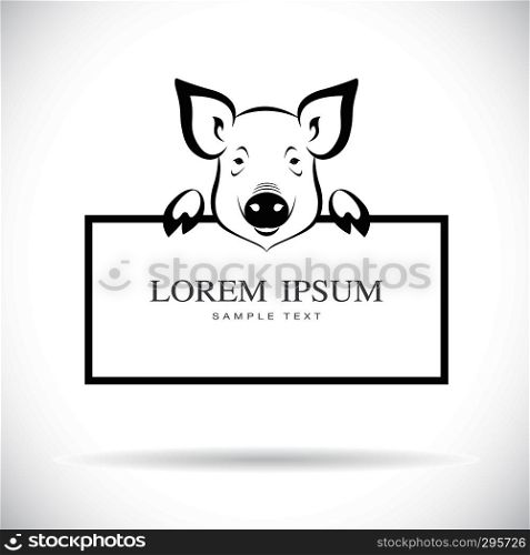 Vector of pig head with frame space for your text. Farm Animal. Easy editable layered vector illustration.