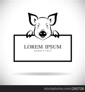 Vector of pig head with frame space for your text. Farm Animal. Easy editable layered vector illustration.