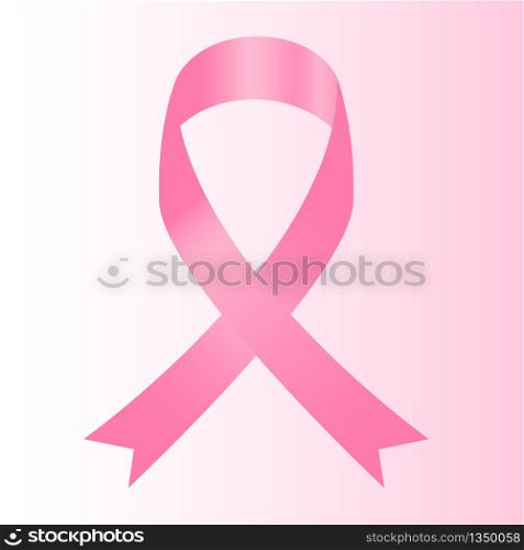 vector of pink ribbon for breast cancer awareness concept
