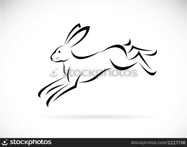Vector of rabbit running design on white background. Easy editable layered vector illustration. Wild Animals.