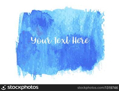 Vector of Regtangle Shaped Blue Watercolor Background with Blank Copyspace