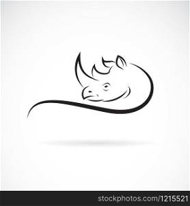 Vector of rhinoceros head design on a white background. Wild Animals. Rhino logo or icon. Easy editable layered vector illustration.