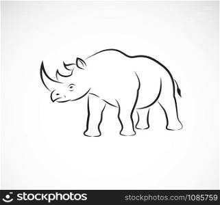 Vector of rhinoceros on a white background. Wild Animals. Rhino logo or icon. Easy editable layered vector illustration.