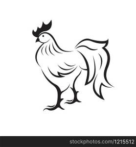 Vector of rooster or cock on white background. Animal farm. Chicken logo or icon. Easy editable layered vector illustration.