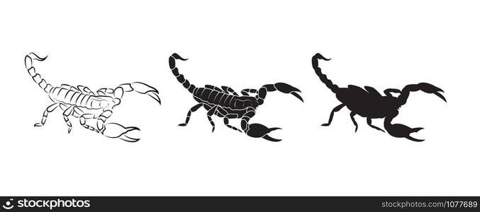 Vector of scorpions isolated on white background. Insect. Animal. Scorpions logo or Icon. Easy editable layered vector illustration.