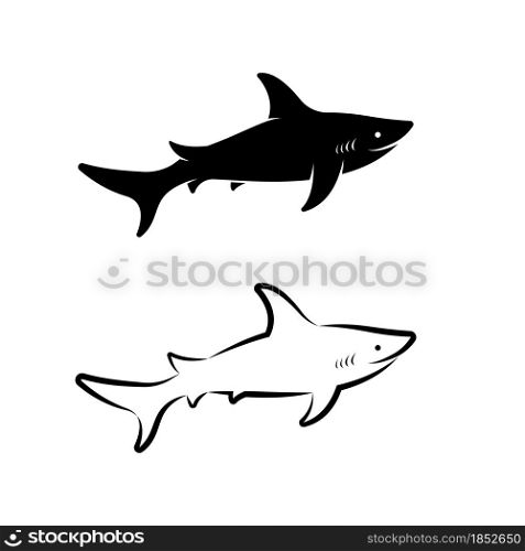 Vector of shark design on white background. Easy editable layered vector illustration. Wild Animals. Undersea animals.