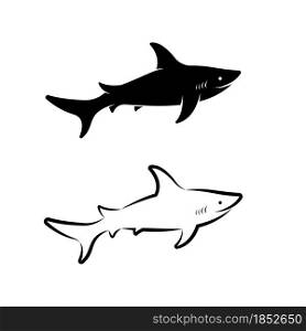 Vector of shark design on white background. Easy editable layered vector illustration. Wild Animals. Undersea animals.