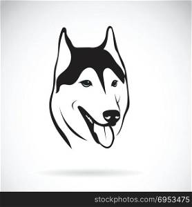 Vector of siberian husky dog head design on white background. Pet. Animal. Easy editable layered vector illustration.