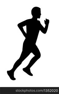 Vector of Sillouette Man Running in Marathon