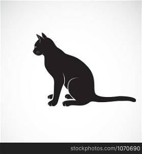 Vector of sitting cat on a white background. Pet. Animals. Cats logo or icon. Easy editable layered vector illustration.