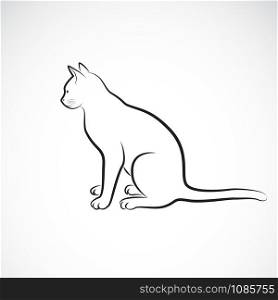 Vector of sitting cat on a white background. Pet. Animals. Cats logo or icon. Easy editable layered vector illustration.