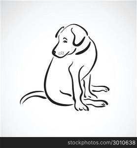 Vector of sitting dog(Labrador Retriever) on white background, Pet. Animals. Easy editable layered vector illustration.