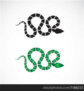 Vector of snake design on white background. Animals. Reptile. Snakes logo or icon. Easy editable layered vector illustration.