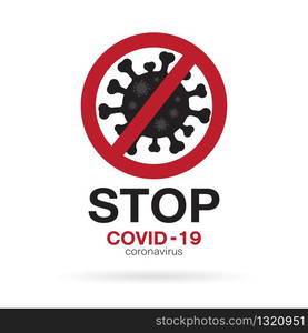 Vector of stop covid-19 sign & symbol on white background. Novel coronavirus outbreak. Covid-19 Icons or logos. Easy editable layered vector illustration.