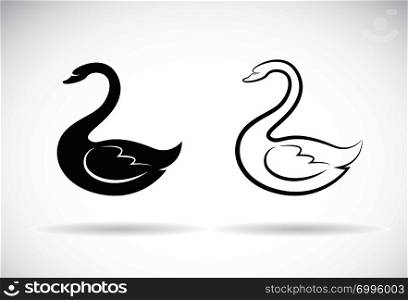 Vector of swan design on a white background. Animal. Easy editable layered vector illustration.