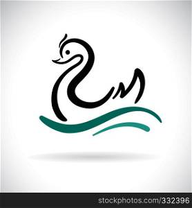 Vector of swan design on a white background. Wild Animals. swan logo or icon. Easy editable layered vector illustration.