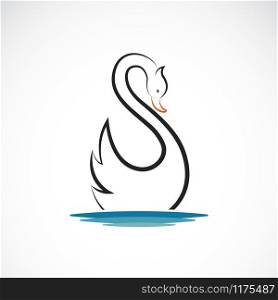 Vector of swan design on white background. Wild Animals. Birds. Swans logo or icon. Easy editable layered vector illustration.