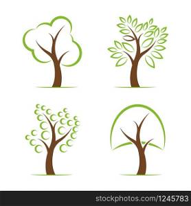 Vector of tree design on white background. Easy editable layered vector illustration.