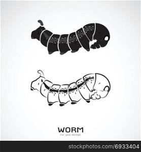 Vector of two caterpillar on white background. Icon Worm. Insect.