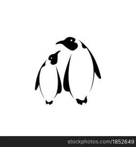 Vector of two penguin design on white background. Easy editable layered vector illustration. Wild Animals. Polar animals.