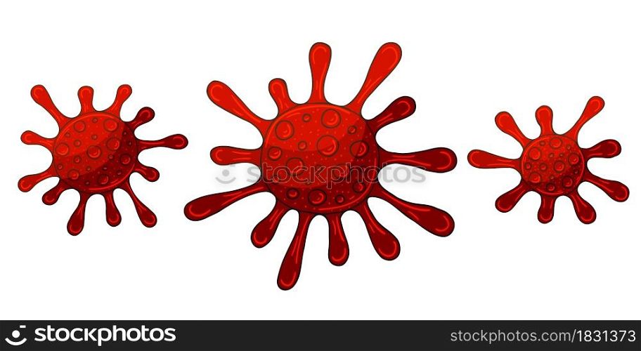 Vector of viruses on white background. Bacteria, germs microorganis. Coronavirus. Vector illustration of the problem of coronavirus