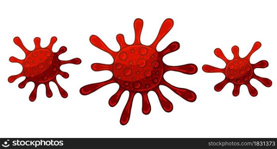 Vector of viruses on white background. Bacteria, germs microorganis. Coronavirus. Vector illustration of the problem of coronavirus