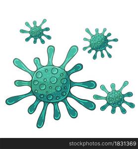 Vector of viruses on white background. Bacteria, germs microorganis, virus cell. Coronavirus. Virus. Icons set. COVID-2019. Vector of viruses on white background. Bacteria, germs microorganis, virus cell. Coronavirus. Icons set. COVID-2019