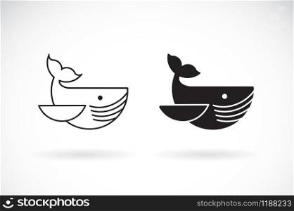Vector of whale design on white background. Undersea animals. Fish icon or logo. Easy editable layered vector illustration.