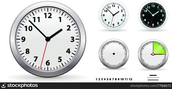 Vector office clocks