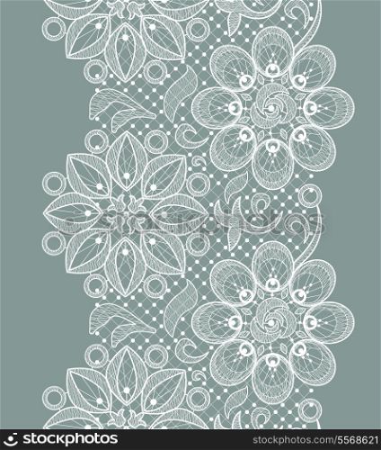 Vector Old Lace Seamless Pattern, ornamental flowers