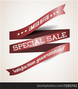 Vector Old red retro ribbon - limited offer, special sale