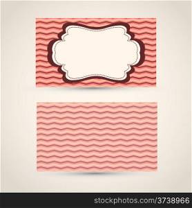 Vector old-style retro vintage business card - both front and back side