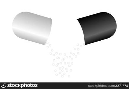 Vector one capsules is isolated on white background