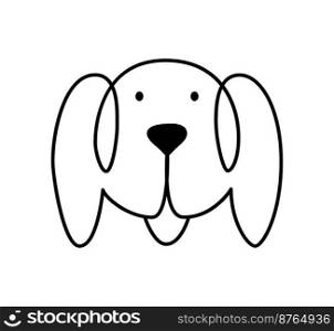 Vector one line dog logo. Minimalist cute pet in abstract hand drawn style. Black background graphic illustration. Great design for any purposes.. Vector one line dog logo. Minimalist cute pet in abstract hand drawn style. Black background graphic illustration. Great design for any purposes