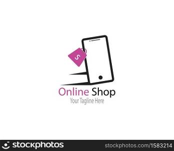 Vector - online shop logo design vector icon. shopping logo design