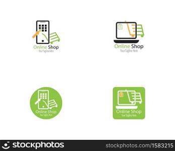 Vector - online shop logo design vector icon. shopping logo design