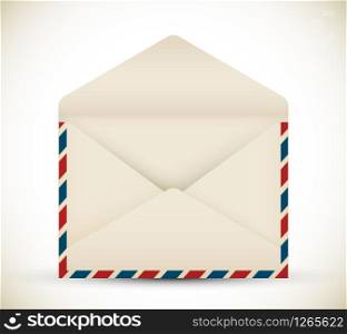 Vector open vintage air mail envelope icon