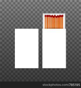 Vector Opened Blank Box Of Red Matches Top View. Vector illustration.. Vector Opened Blank Box Of Red Matches Top View. Vector stock illustration.