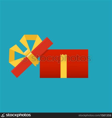 Vector. Opened gift box, surprise, birthday, holiday concept.. Opened gift box, surprise, birthday, holiday concept. Vector