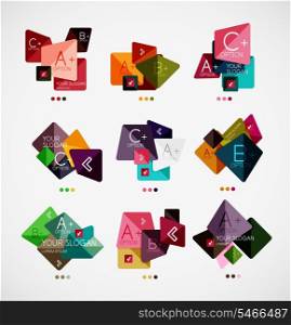 Vector option banners collection. Can be used as infographic template, business card design, abstract geometric symbols, multipurpose web elements