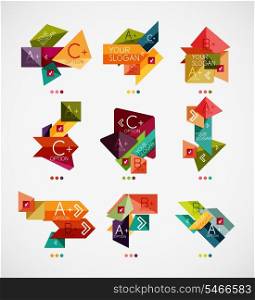 Vector option banners collection. Can be used as infographic template, business card design, abstract geometric symbols, multipurpose web elements