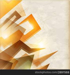 Vector orange abstract background with geometric shapes