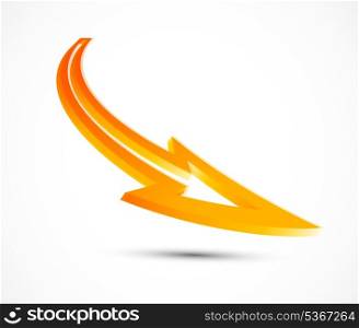 Vector orange arrow. 3d design element