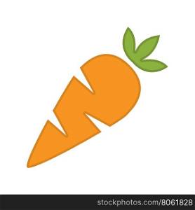 Vector orange carrot, carrot meals icons set white background