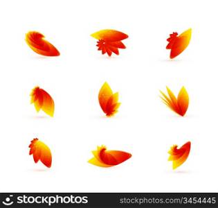 Vector orange leaves