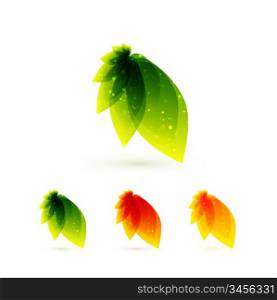 Vector orange leaves