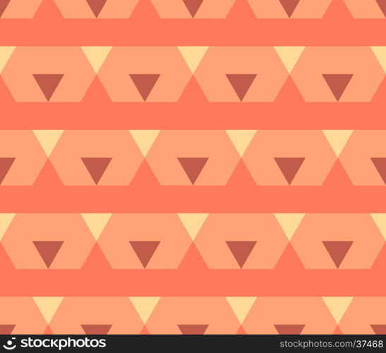 vector orange red colors triangle tile ethnic native decorative seamless pattern isolated background&#xA;